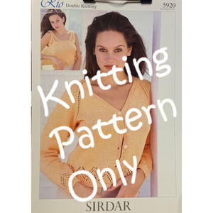New Sirdar 5920 Rio Twin Set Tank Sweater Double Knitting Pattern